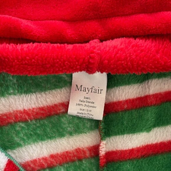 Mayfair Adult Christmas Reindeer Warm Fuzzy Hoodie Onsie Full Body PJ's - Picture 5 of 7